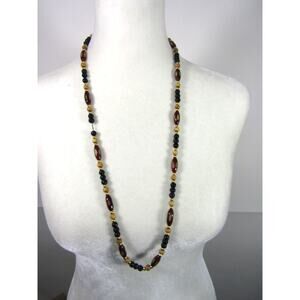 Karen Reed Multi Color Gold Tone Bead Necklace 30" Boho Whimsigoth Cottagecore